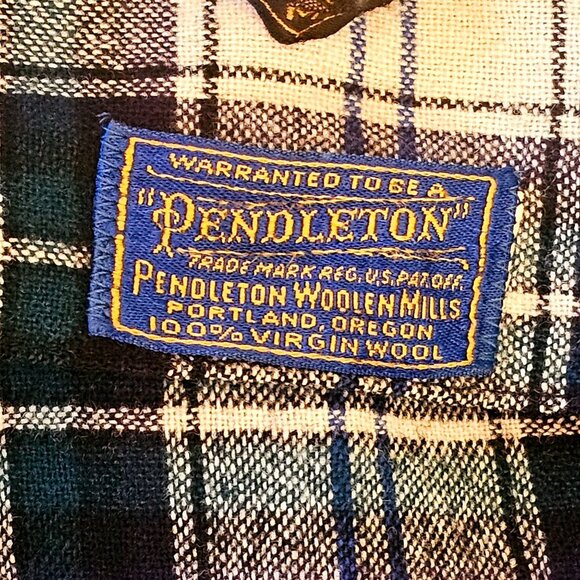 Vintage Pendleton Mens Wool Plaid Tartan Robe With Belted Waist & Shawl Collar - Picture 10 of 11